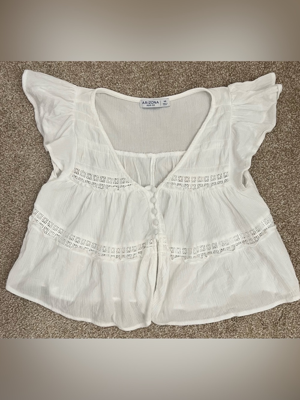 Arizona Jean Co Woman’s White Top Size XS